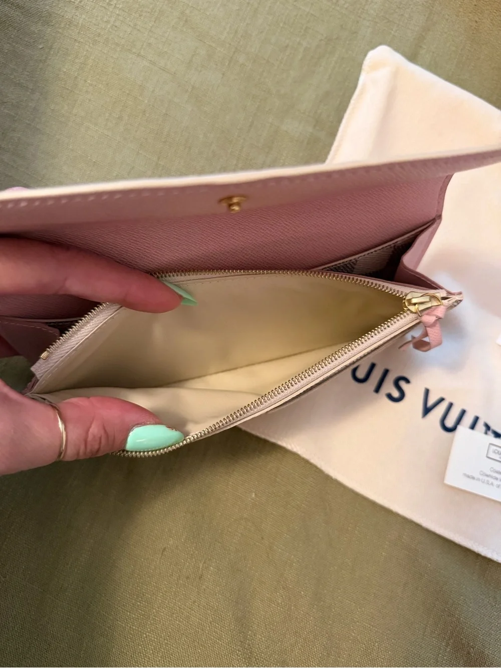 Louis Vuitton Emilie Damier Azur Wallet in White